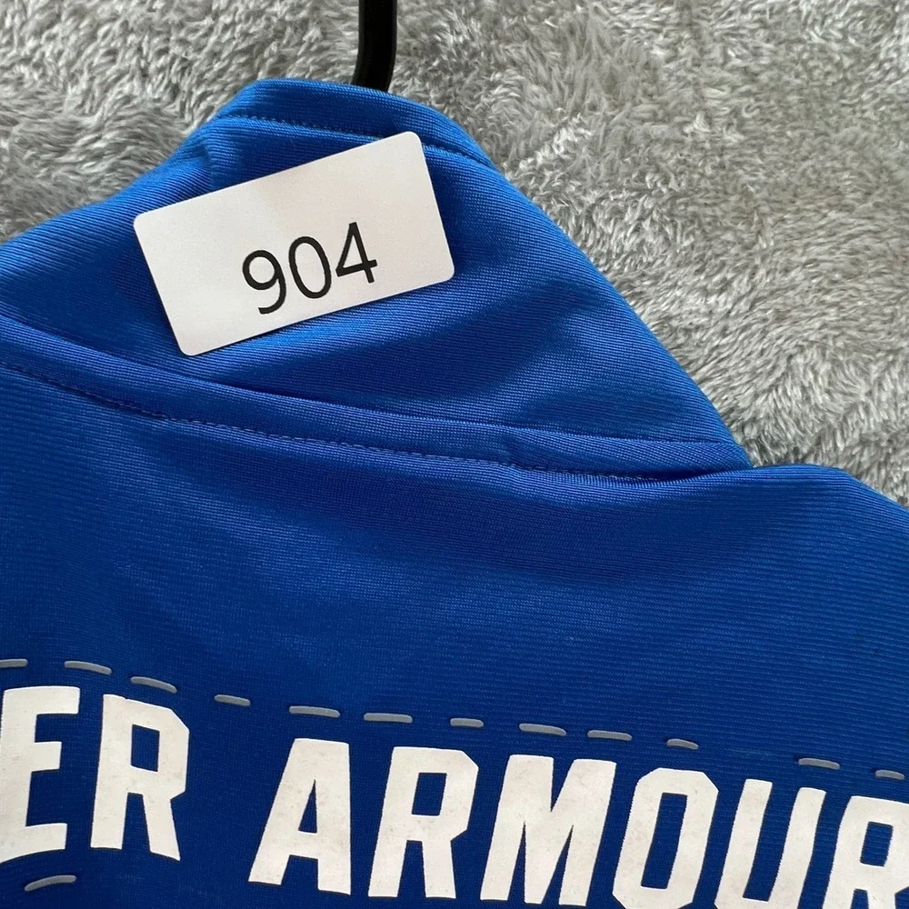 Under Armour Boys Royal Blue Full Zip Track Jacket‎ Striped Sleeves YSM Small